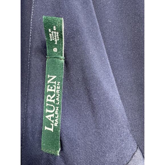 Lauren Ralph Lauren Dress Womens 8 Fit Flare Midi Party Cruise Sleeveless Blue - Picture 3 of 4